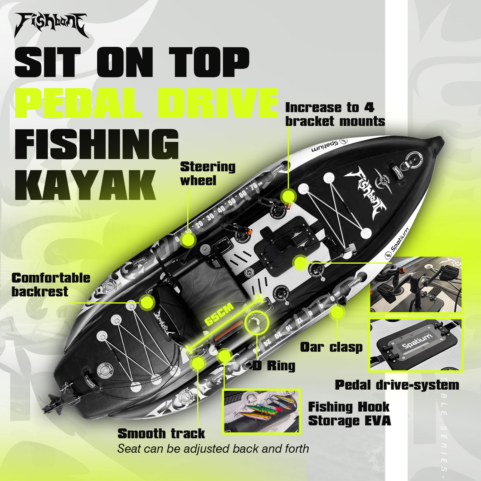 Spatium Fishing Kayak Boat Ped - Fishing Kayak Sit On Top review and price